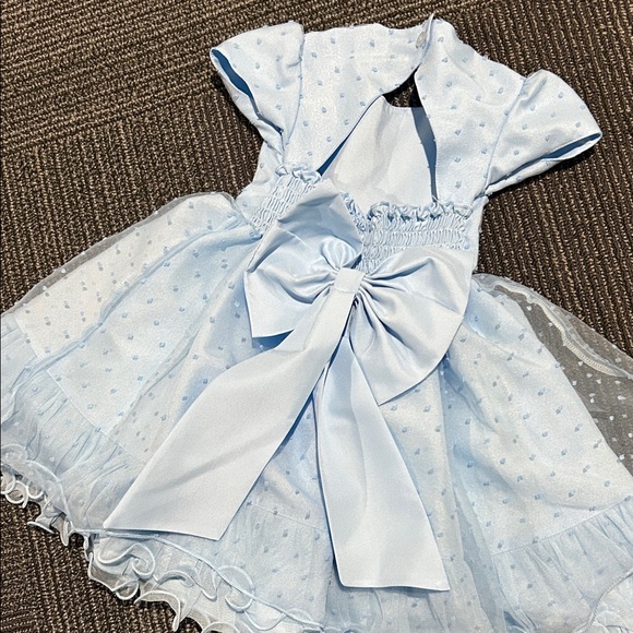 Light Blue Dress with Ruffle Hem - Picture 5 of 5
